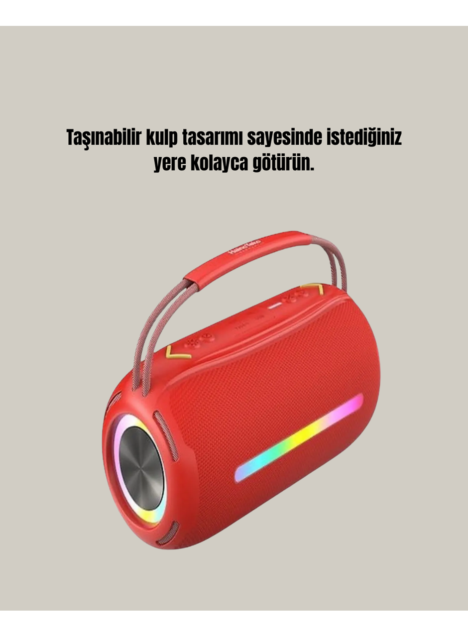 RGB LED Işıklı 20W Taşınabilir Bluetooth Hoparlör IPX6 Suya Dayanıklı
