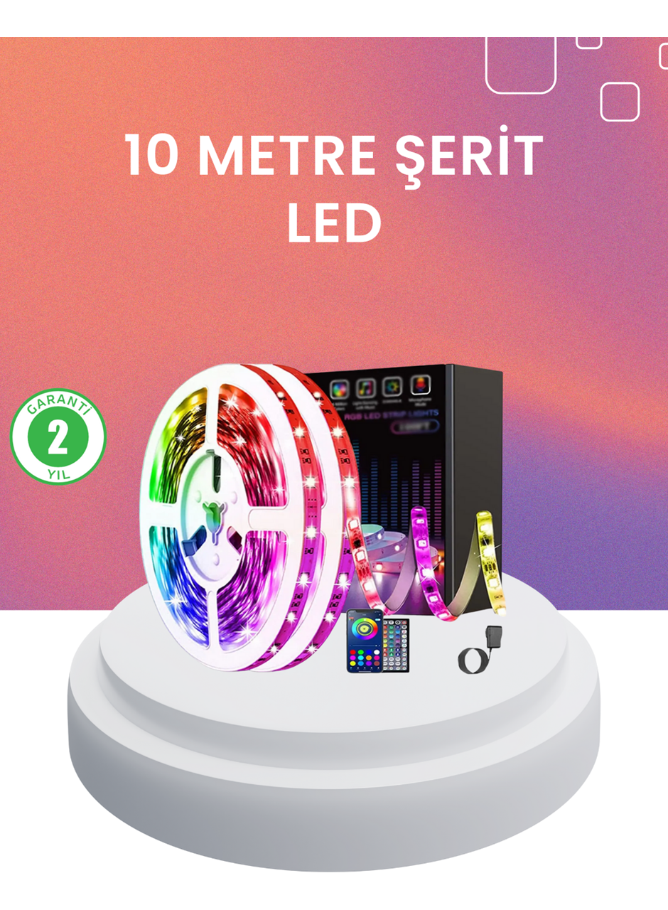 10 Metre Telefon Kontrollü Smart Şerit Led USB RGB Kumandalı