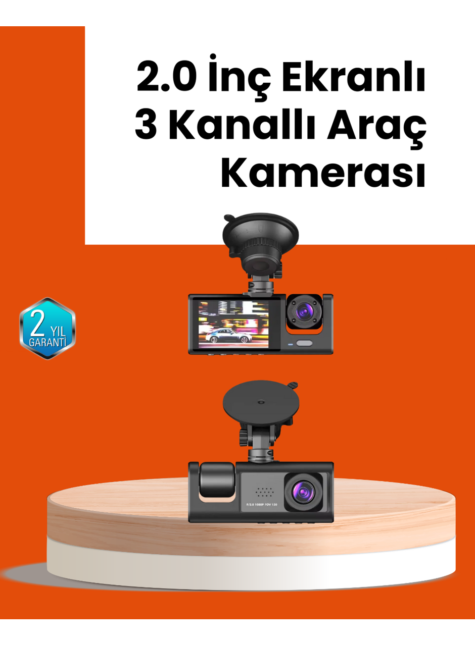 Full HD Araç Kamerası  Çift Yönlü Kayıt ve Darbe Sensörü