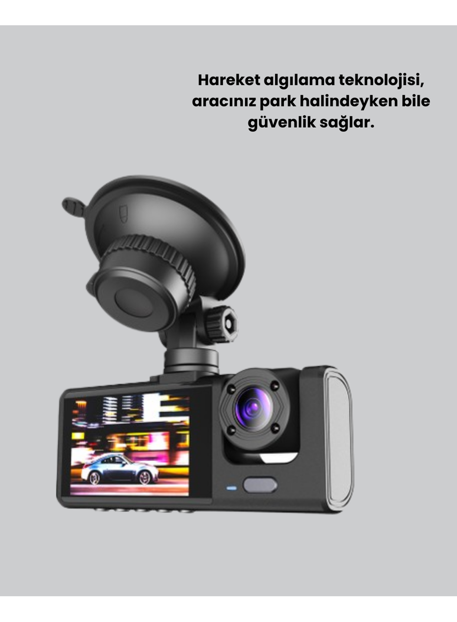 Full HD Araç Kamerası  Çift Yönlü Kayıt ve Darbe Sensörü