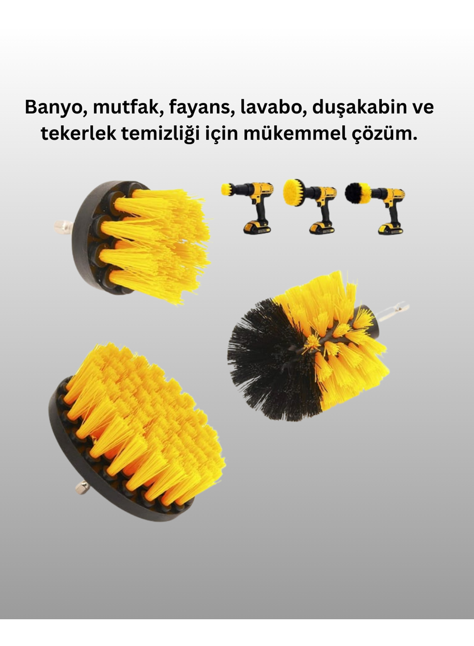 Banyo ve Mutfak İçin Matkap Ucu Temizlik Fırçası 3’lü Set
