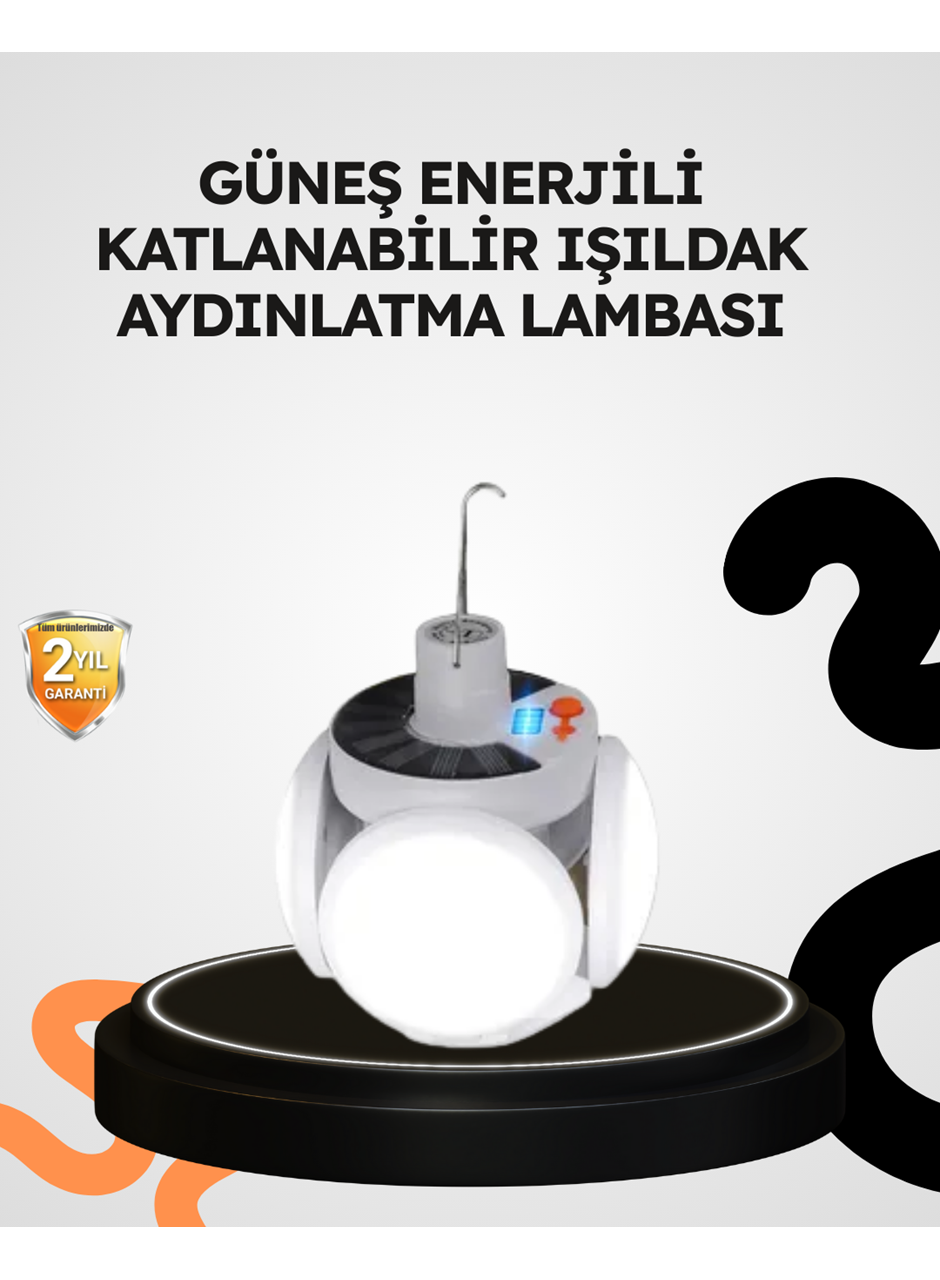 Güneş Enerjili Katlanabilir 5 Kanatlı Solar Bahçe Lambası