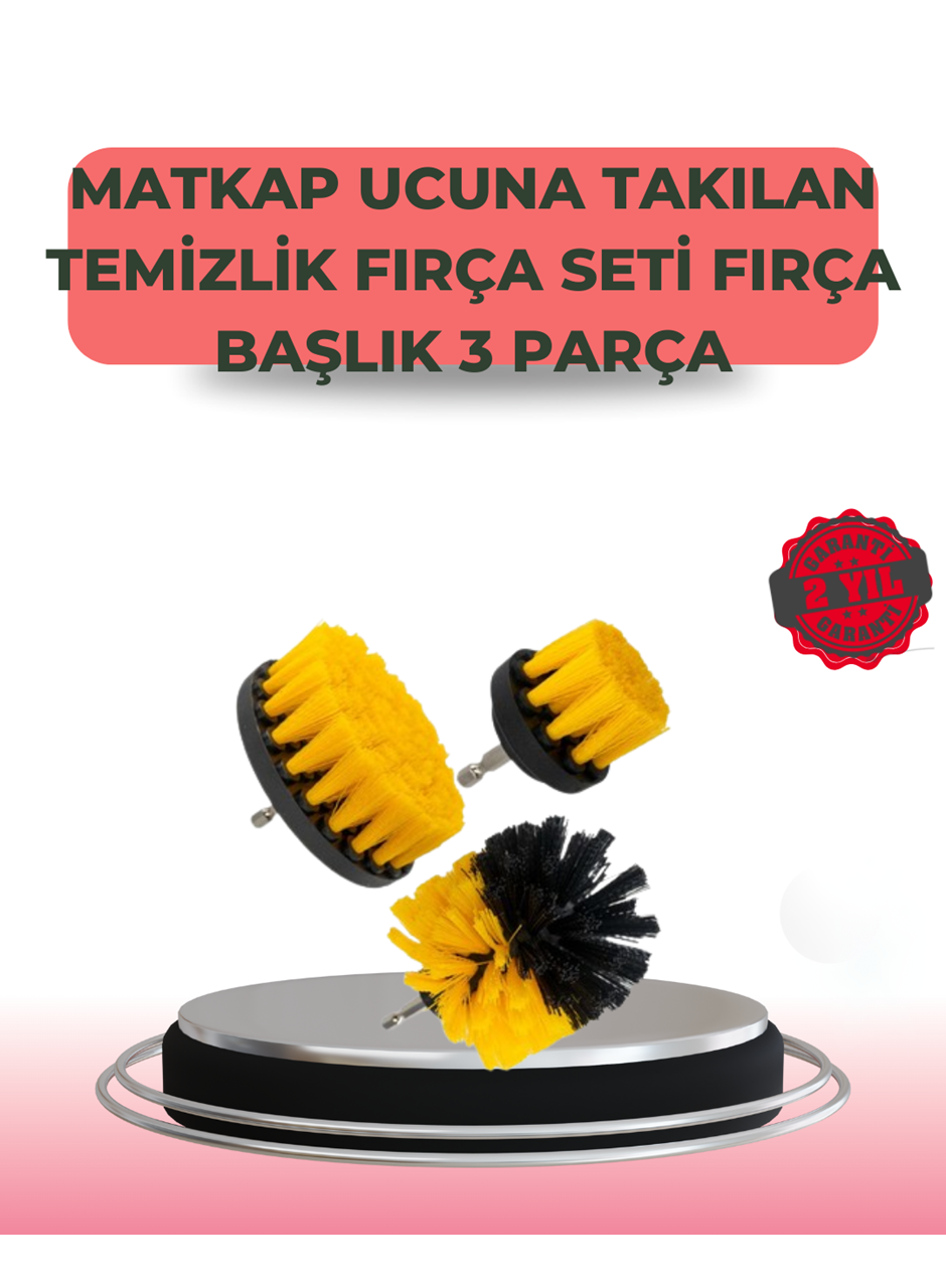 3 Parça Matkap Ucu Temizlik Fırçası Dayanıklı Naylon Kıllı