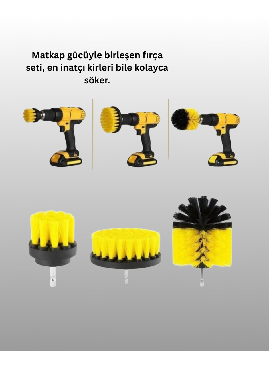 3 Parça Matkap Ucu Temizlik Fırçası Dayanıklı Naylon Kıllı