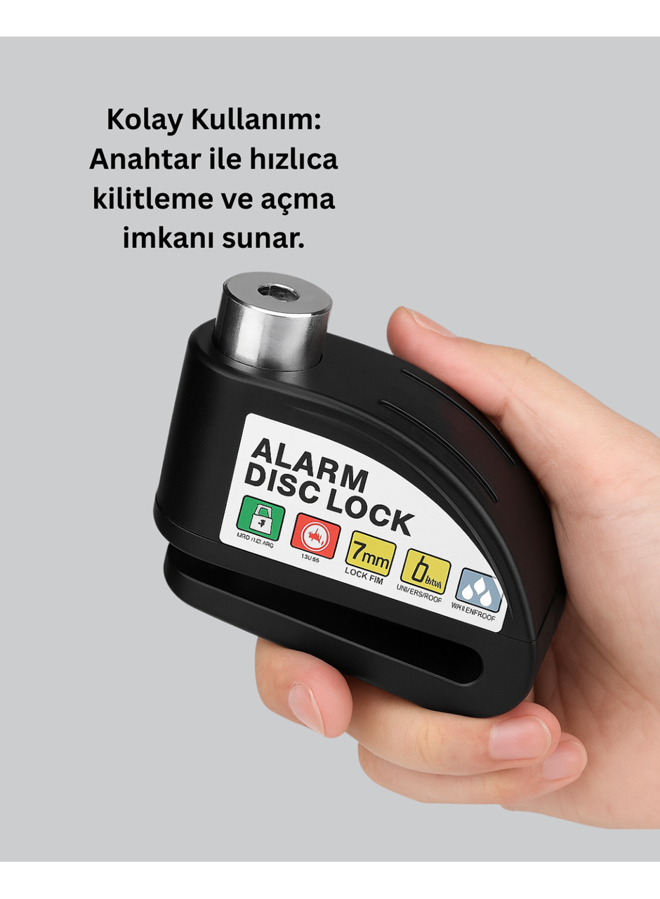 Ekonomik Alarm Disk Kilidi Motosiklet Scooter Bisiklet Güvenlik