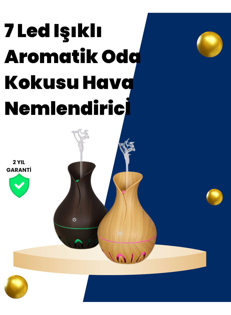 USB Şarjlı 7 Renk LED Işıklı Sessiz Çalışan Mini Hava Nemlendirici