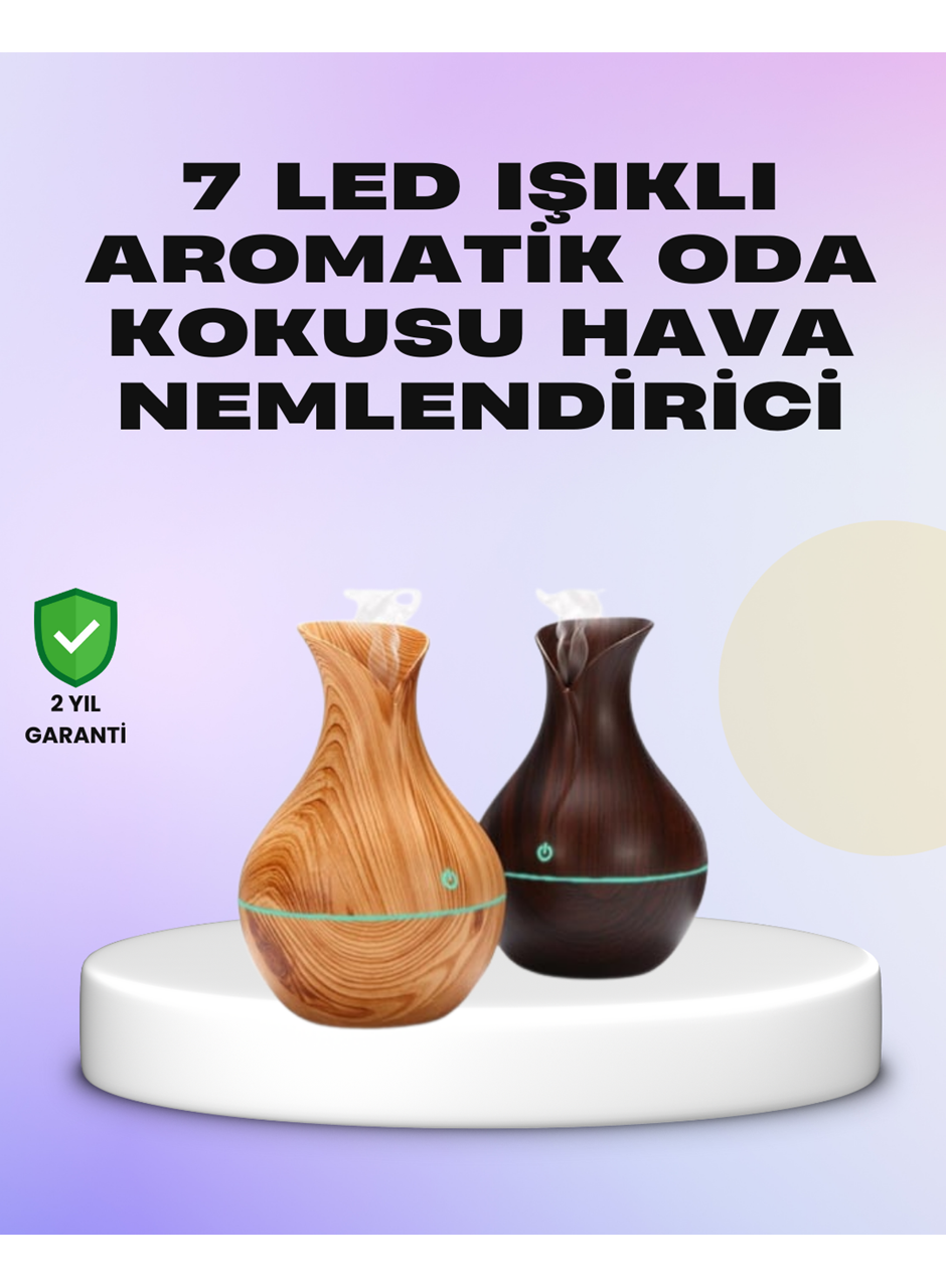 Ultrasonik Ahşap Desenli 130ml Aromaterapi Difüzör ve Hava Nemlendirici