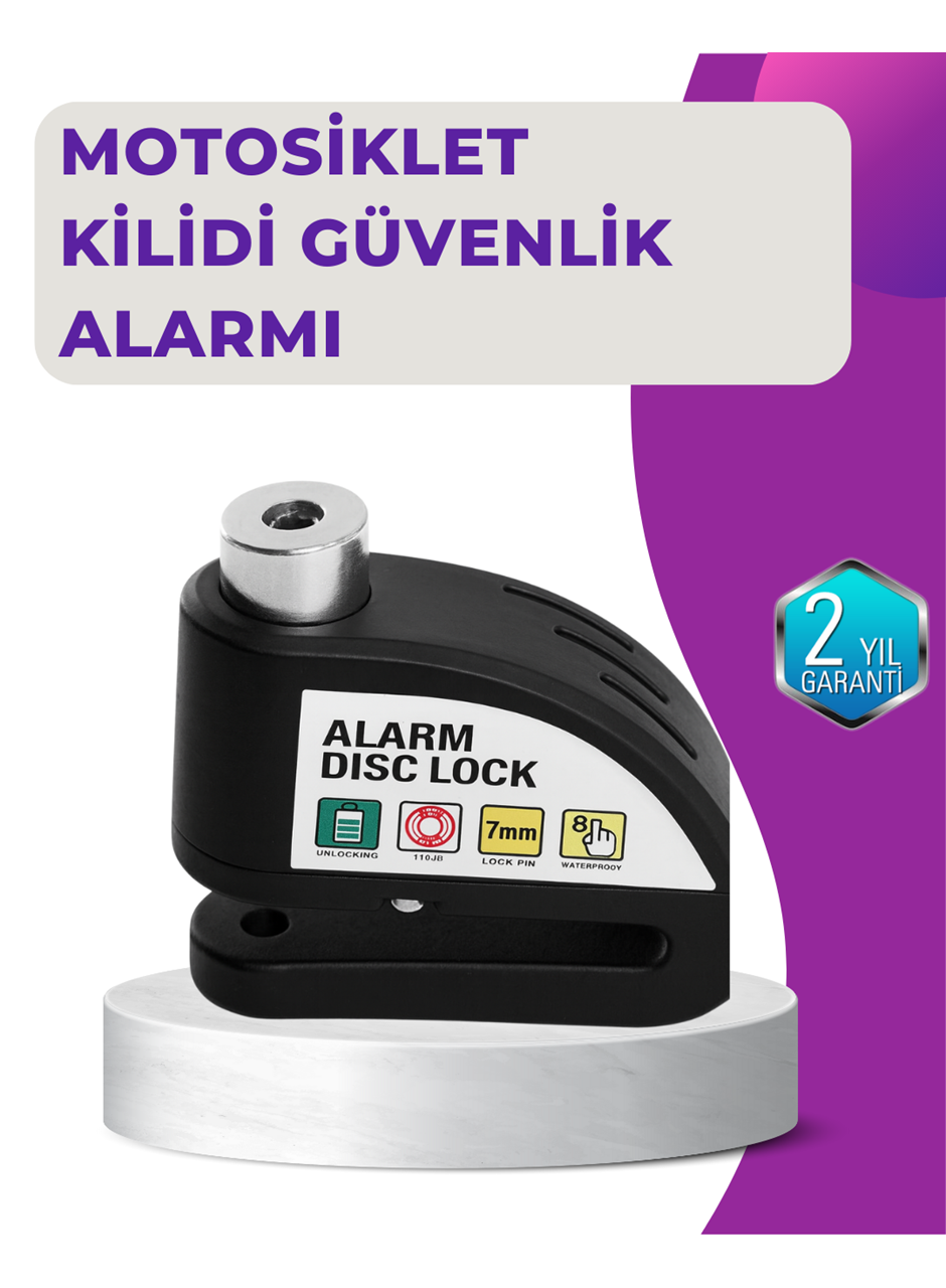 110 dB Alarm Disk Kilidi Motosiklet Scooter Bisiklet Güvenlik