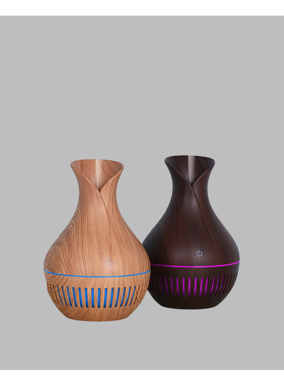 Ultrasonik Ahşap Desenli 130ml Aromaterapi Difüzör ve Hava Nemlendirici