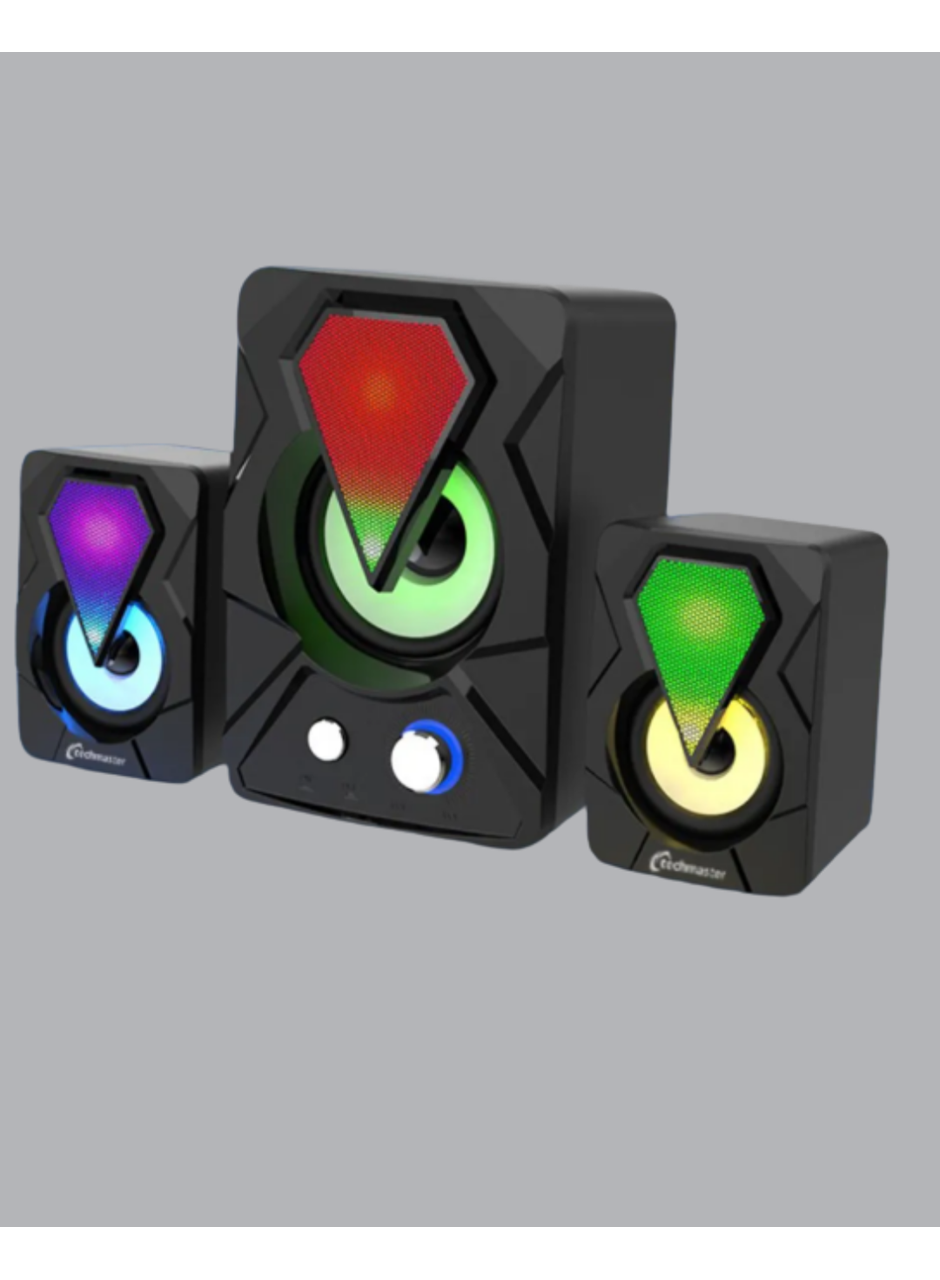 2.1 Kanal RGB LED Oyun Hoparlörü Subwoofer Destekli