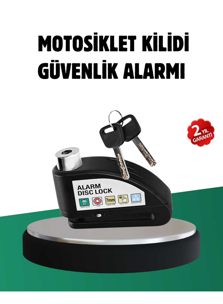 Titreşim Sensörlü Alarm Disk Kilidi Motosiklet Scooter Bisiklet
