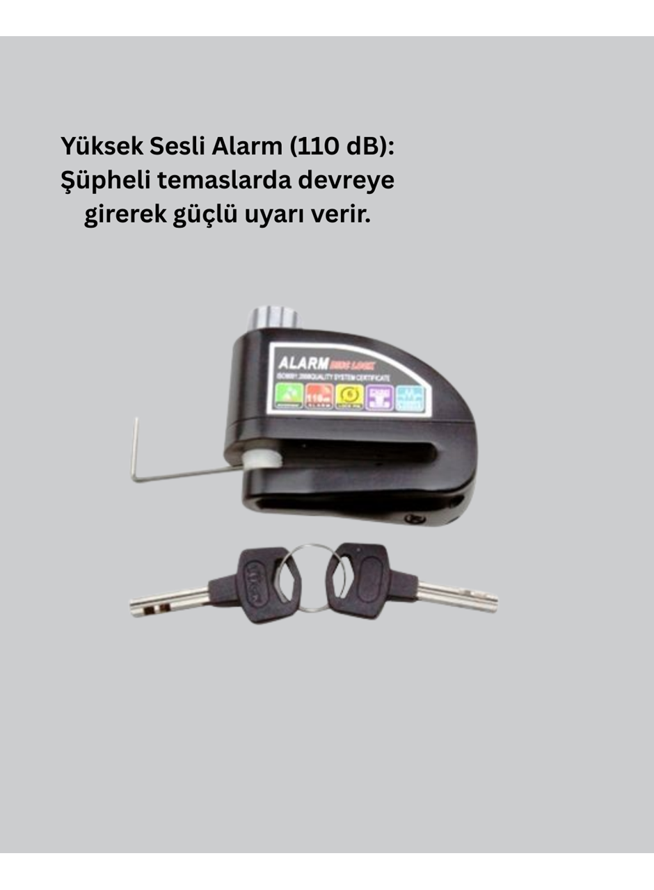 Titreşim Sensörlü Alarm Disk Kilidi Motosiklet Scooter Bisiklet