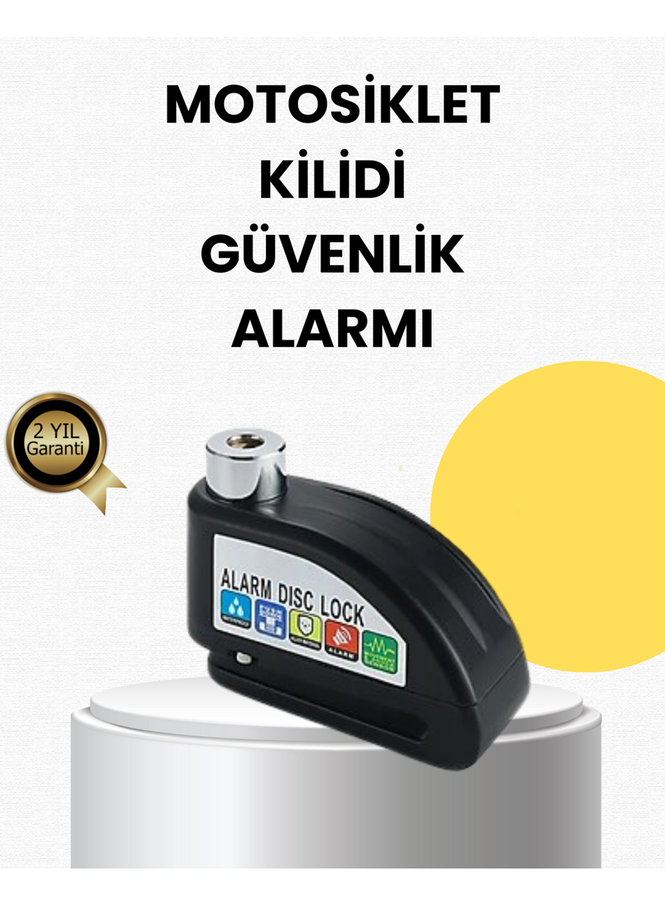 Çelik Gövdeli Alarm Disk Kilidi Motosiklet ve Bisiklet İçin Güvenlik