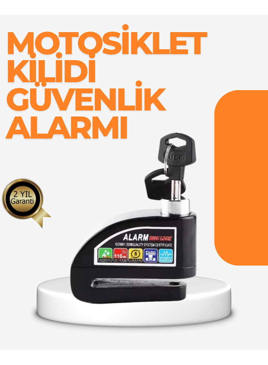 Alarm Sensörlü Disk Kilidi Motosiklet Scooter Bisiklet Güvenlik