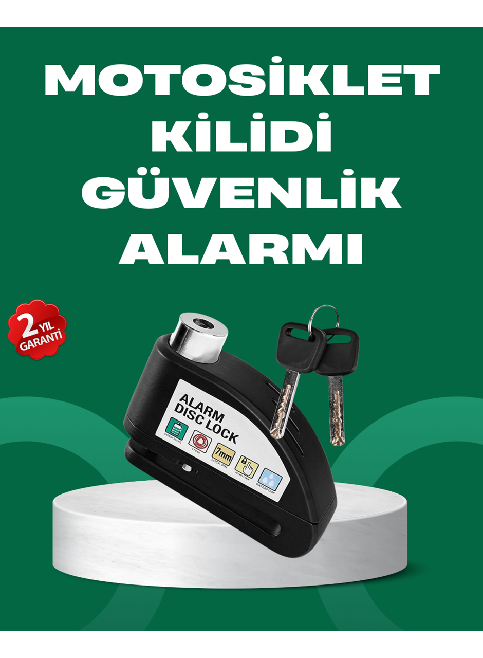 Motosiklet Scooter Bisiklet Tekerlek Disk Kilidi Alarmlı Güvenlik