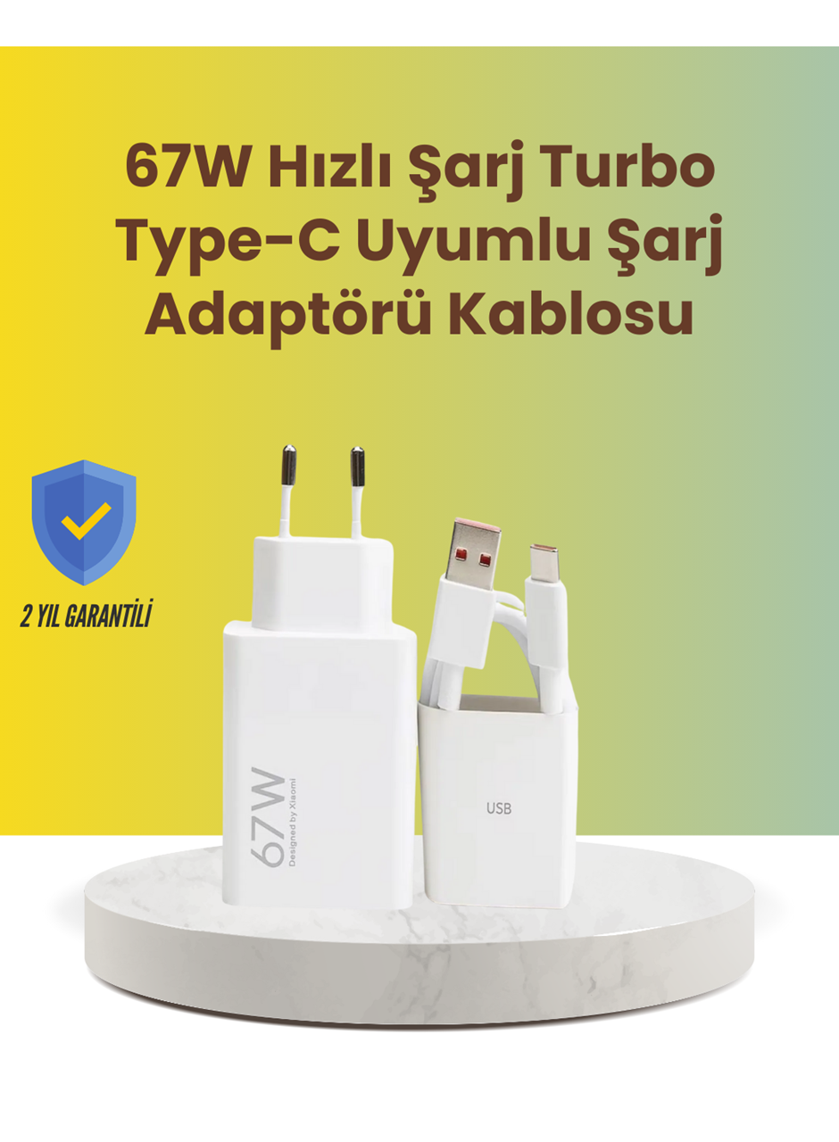 67W Hızlı Şarj Adaptörü ve Veri Aktarım Özellikli Type-C Kablo Seti