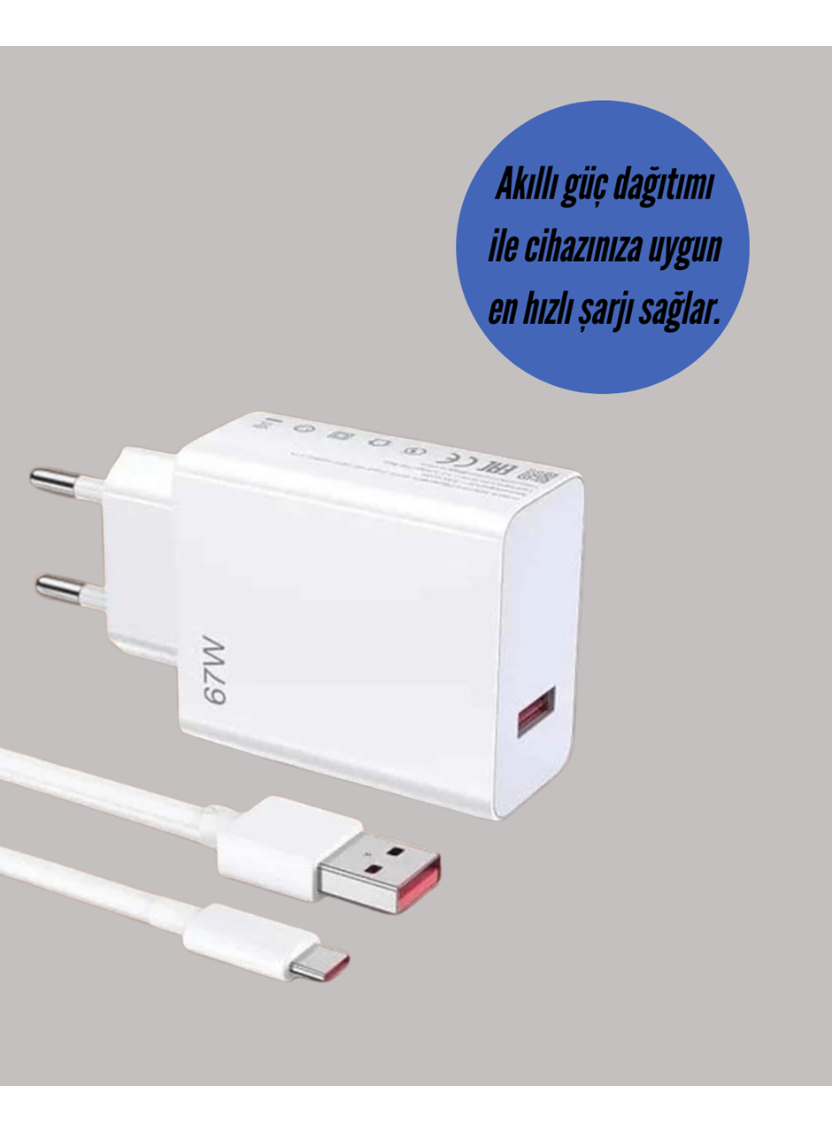 67W Hızlı Şarj Adaptörü ve Veri Aktarım Özellikli Type-C Kablo Seti