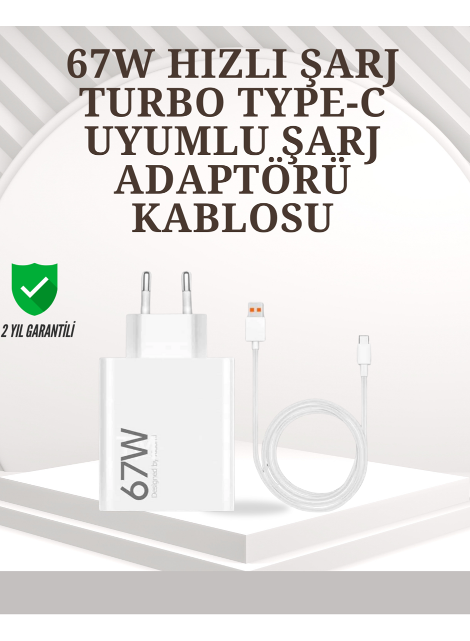 Type-C Uyumlu 67W Turbo Hızlı Şarj Aleti Akıllı Koruma Sistemli