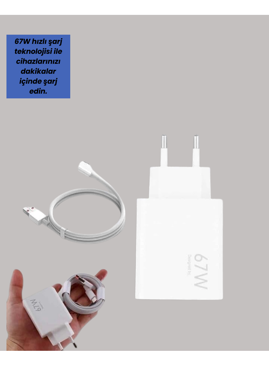 67W Hızlı Şarj Cihazı Yüksek Isı Dayanımlı Type-C Set