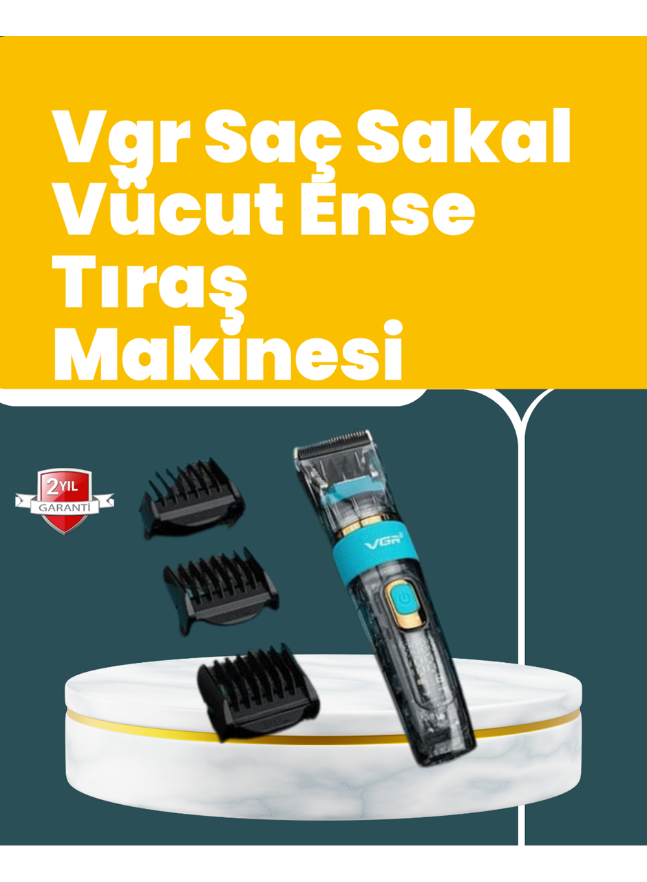 VGR V-695 Saç ve Sakal Kesme Makinesi LED Ekranlı 5 Uzunluk Ayarı