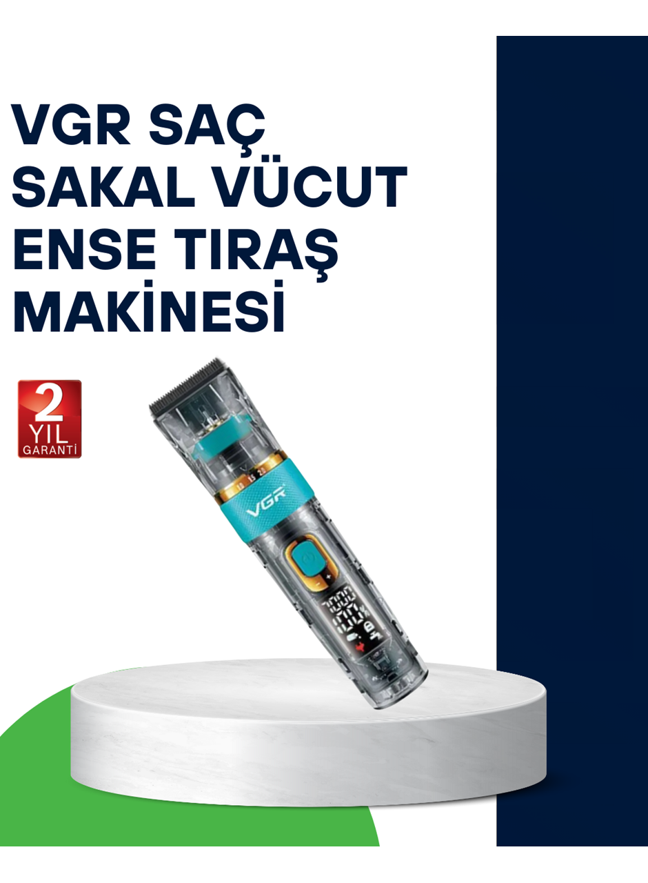 VGR V-695 Profesyonel Saç ve Sakal Kesme Makinesi Şarjlı ve Kablolu Kullanım