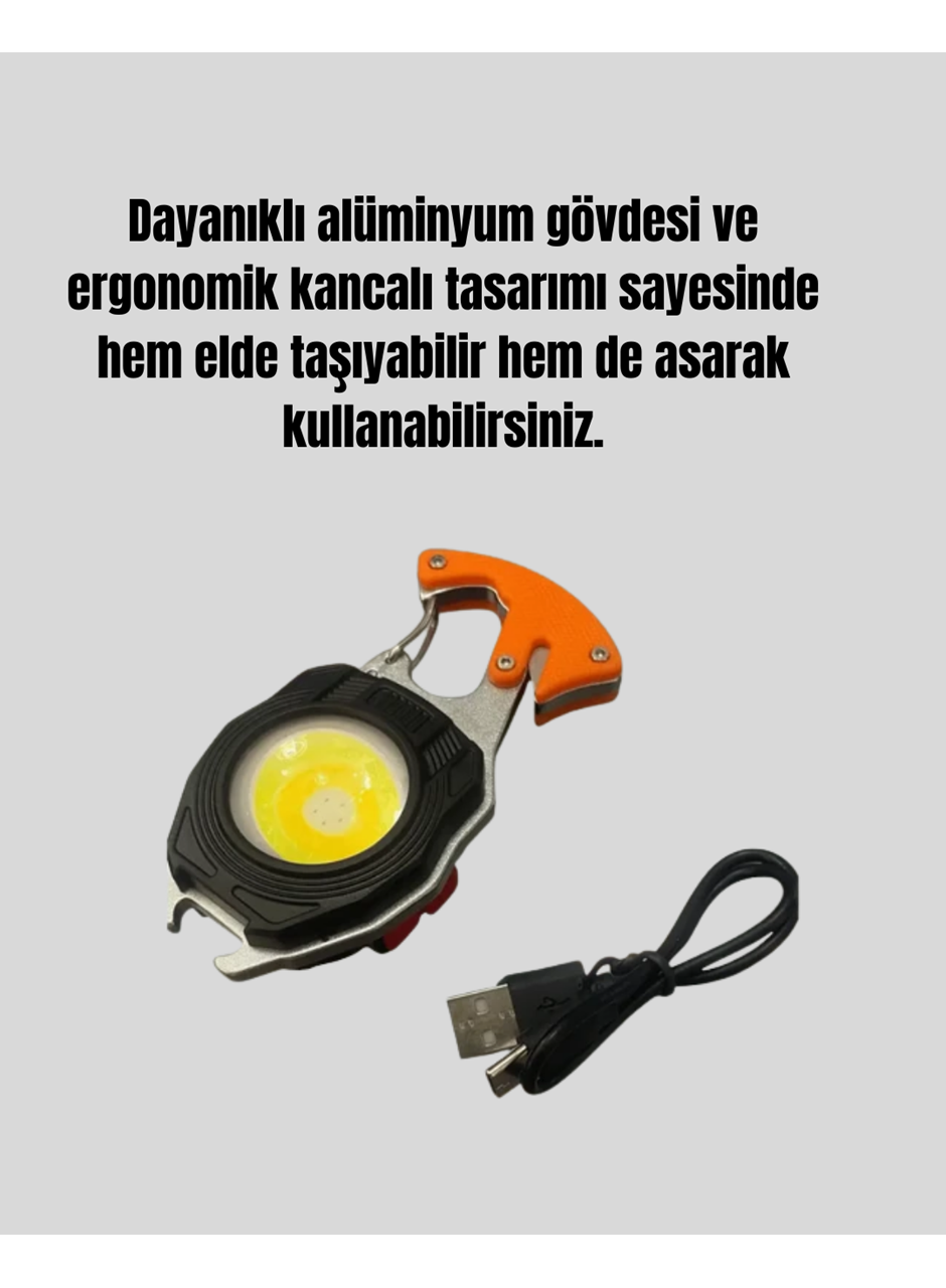USB Şarjlı Mini LED Anahtarlık Fener