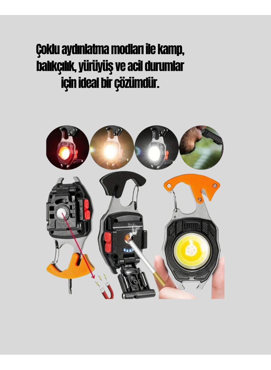 USB Şarjlı Mini LED Anahtarlık Fener