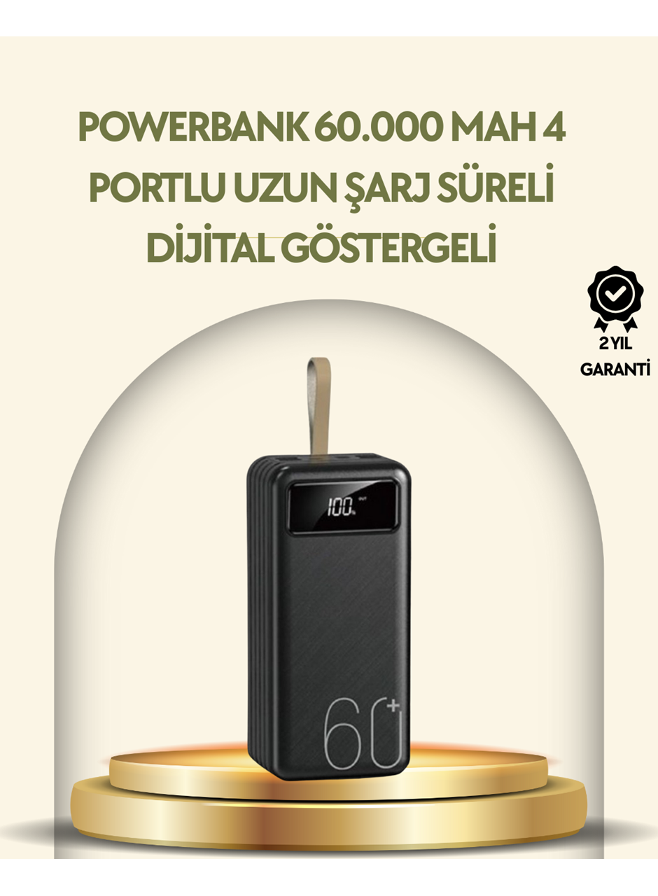 Tüm Cihazlarla Uyumlu LED Fenerli 4 Çıkışlı Powerbank