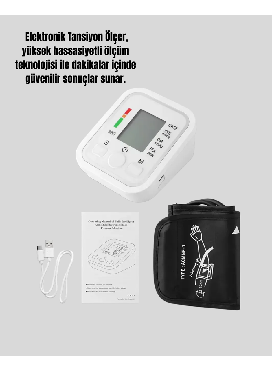 Taşınabilir Pil ve USB Girişli Tansiyon Aleti