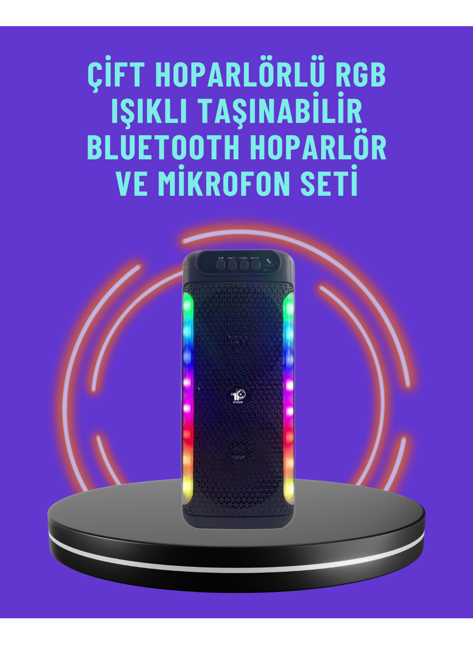 Ev ve Dış Mekan Kullanımına Uygun RGB Işıklı Hoparlör