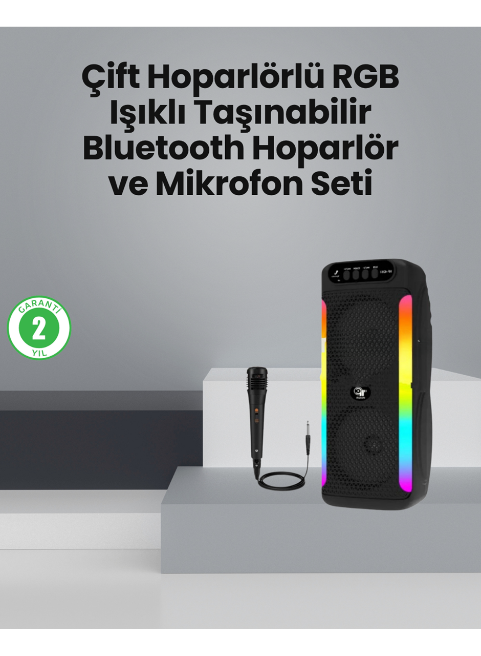 Taşınabilir Şarjlı Hoparlör USB, SD Kart, AUX Girişli