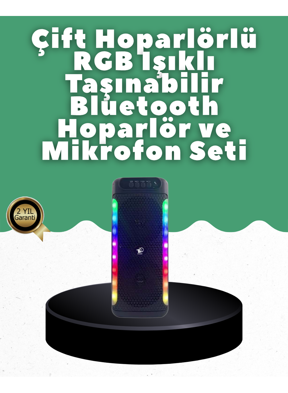 Yüksek Ses Güçlü Kablosuz Hoparlör  Karaoke Mikrofonlu