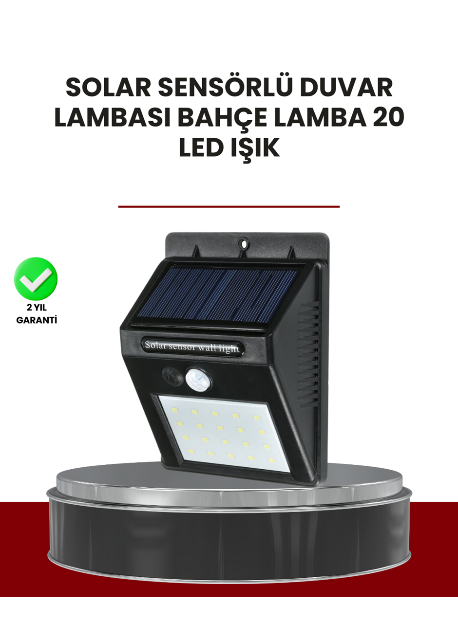 Bahçe ve Dış Mekanlar İçin Güneş Enerjili 20 LED Hareket Sensörlü Lamba