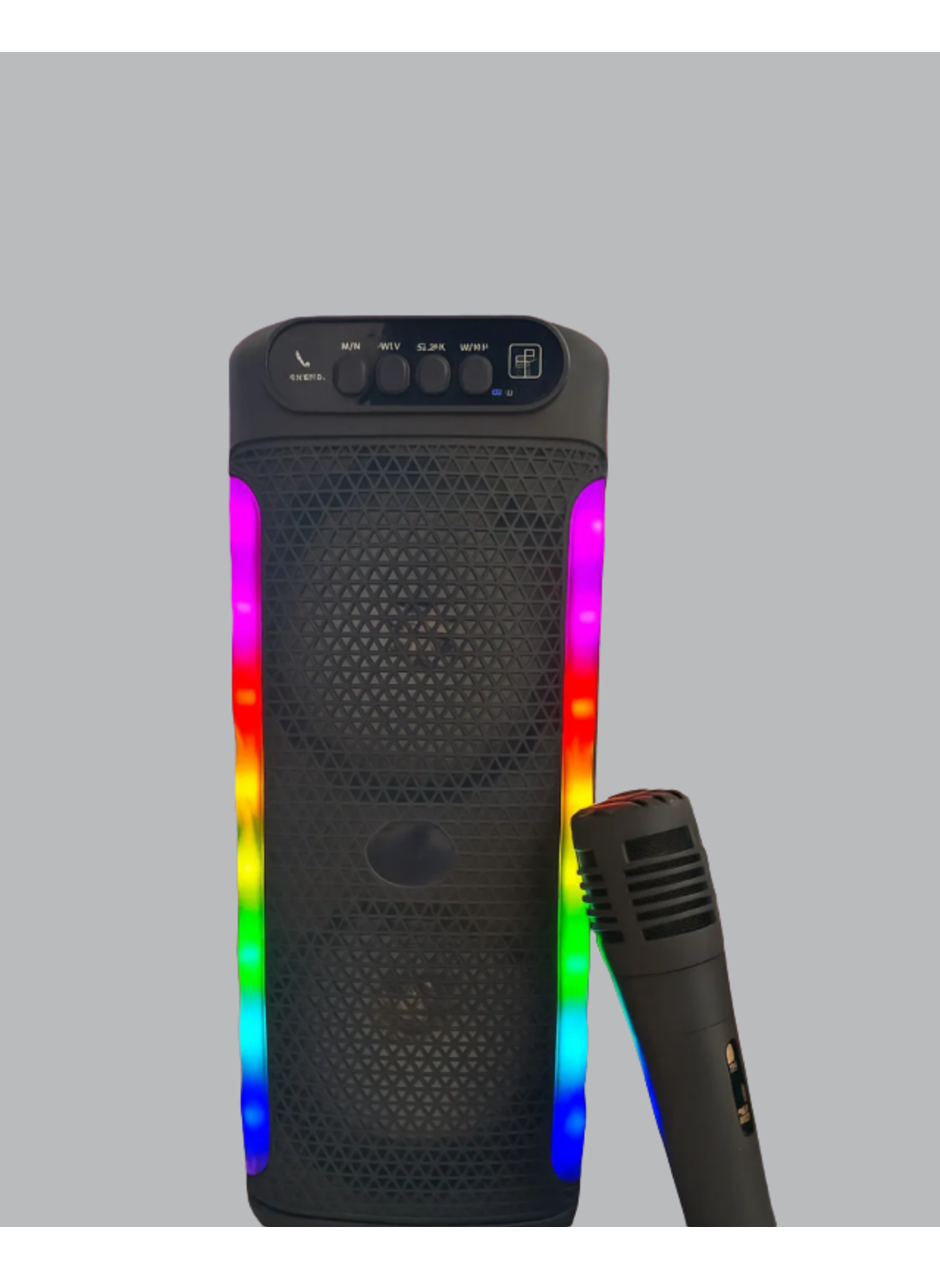 RGB Işıklı Çift Hoparlörlü Taşınabilir Bluetooth Speaker ve Mikrofon