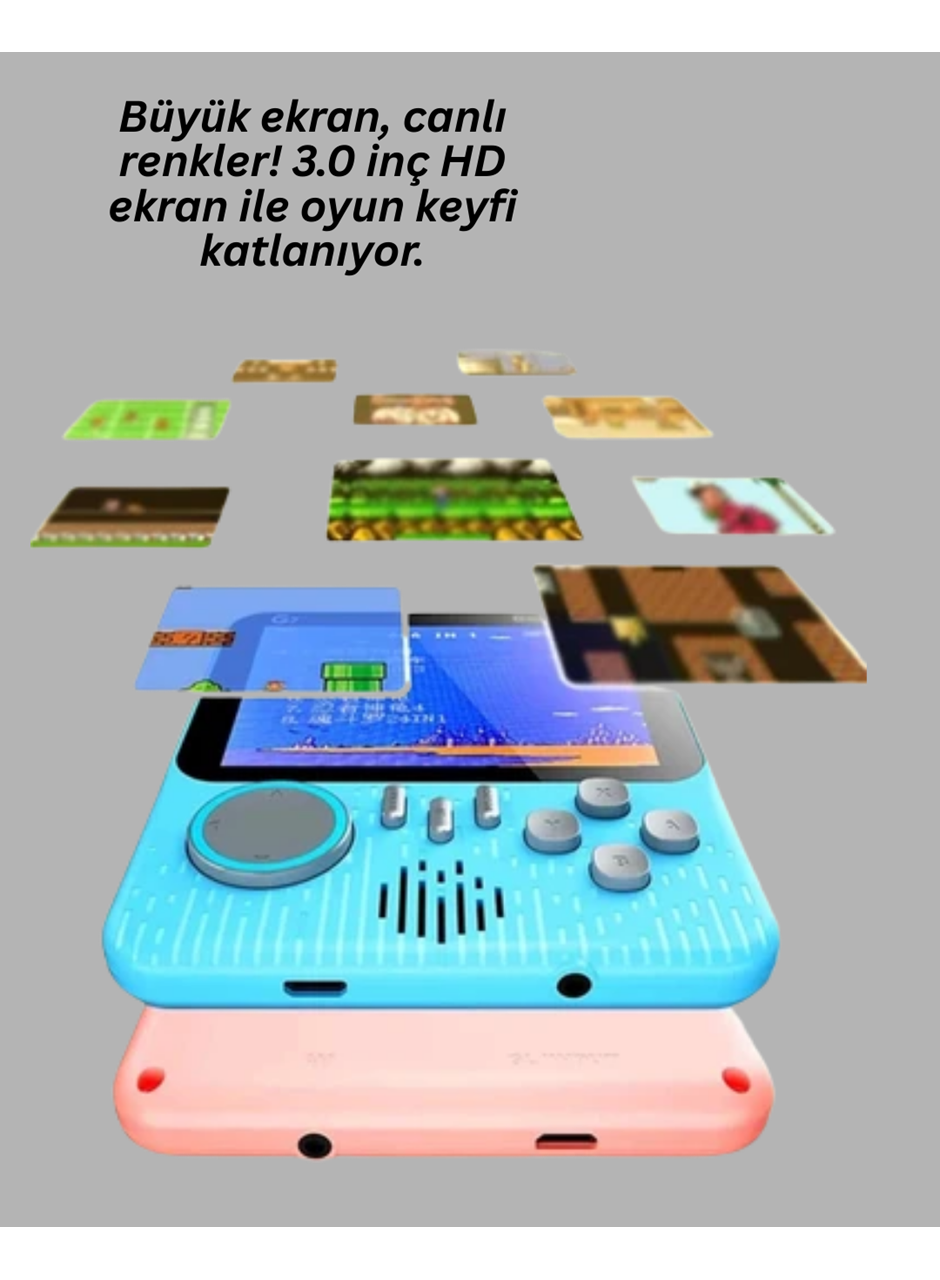666 Klasik Oyunlu Mini Retro Konsol – Büyük Ekran Desteği