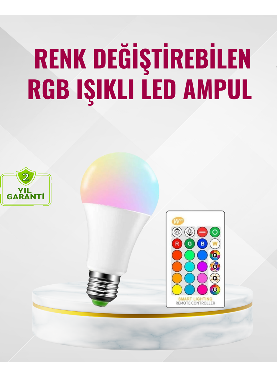RGB Uzaktan Kumandalı LED Ampul 16 Renk Dekoratif Aydınlatma