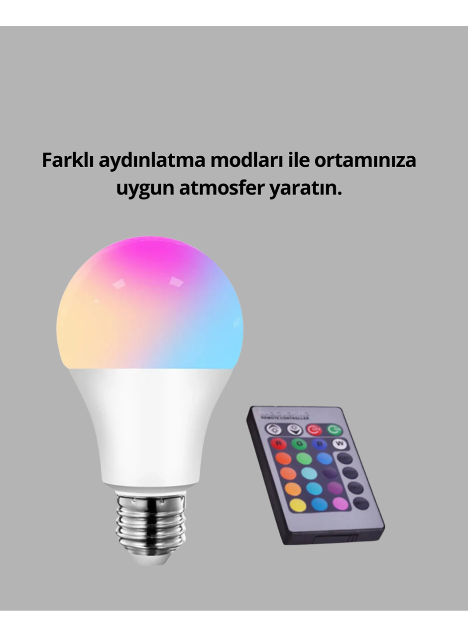 RGB Uzaktan Kumandalı LED Ampul 16 Renk Dekoratif Aydınlatma