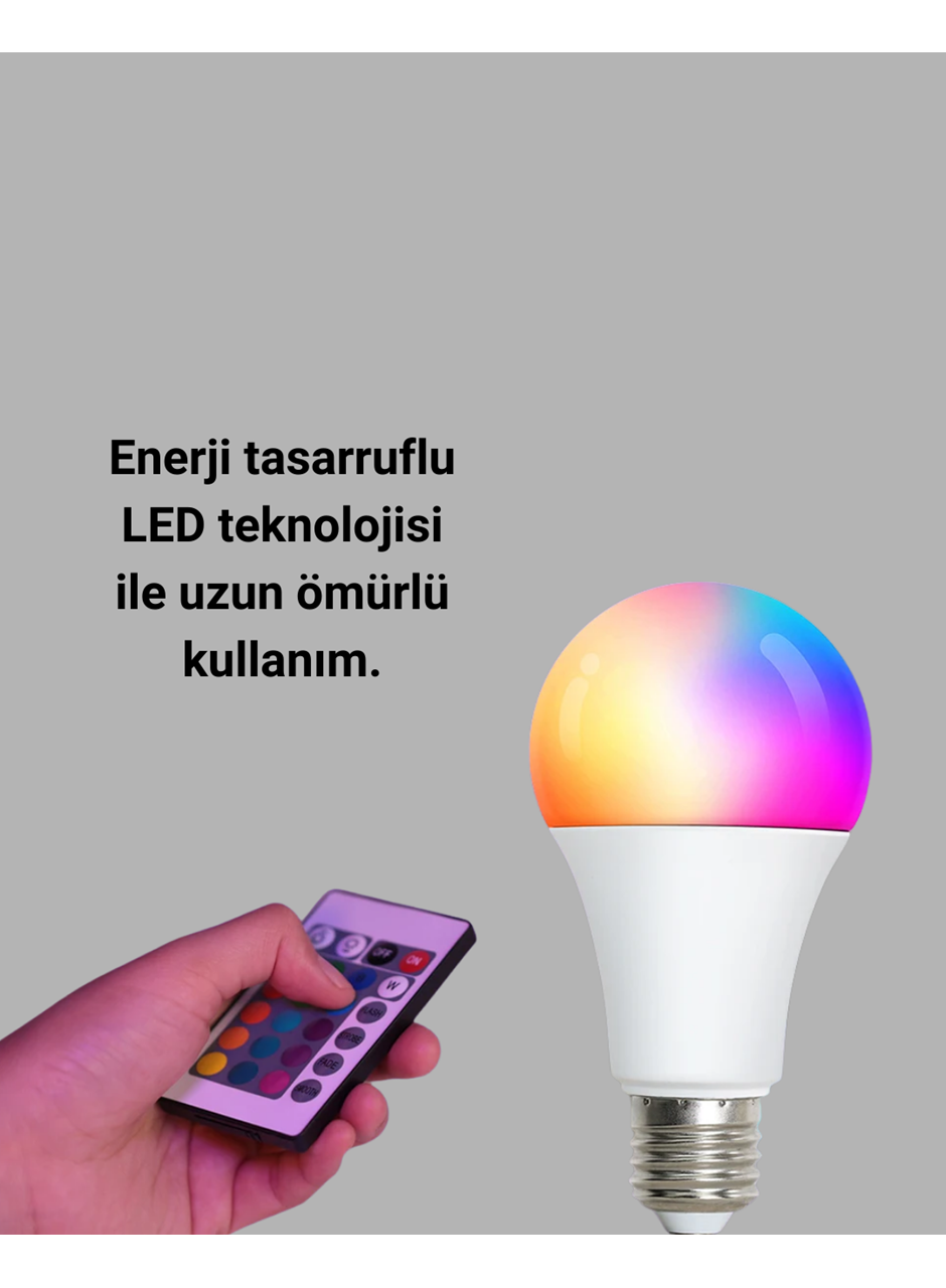 2025 RGB LED Ampul Uzaktan Kumandalı Renkli Işık A Kalite