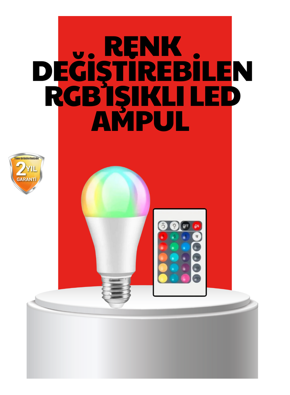 RGB Uzaktan Kumandalı LED Ampul 16 Renkli A Kalite Orijinal