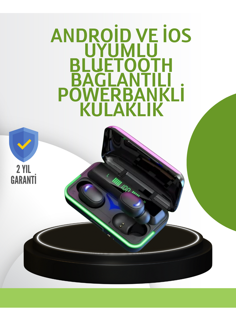 Oyun Modlu E10 Bluetooth Kulaklık Powerbank ve LED Ekranlı
