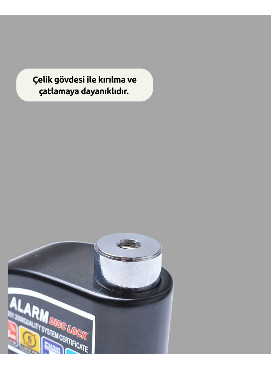 Yüksek Sesli 110dB Çelik Disk Kilidi Su Geçirmez