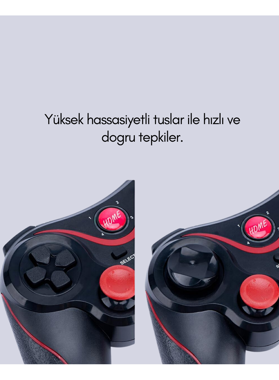 Ergonomik Tasarımlı Kablosuz Bluetooth Gamepad Titreşimli