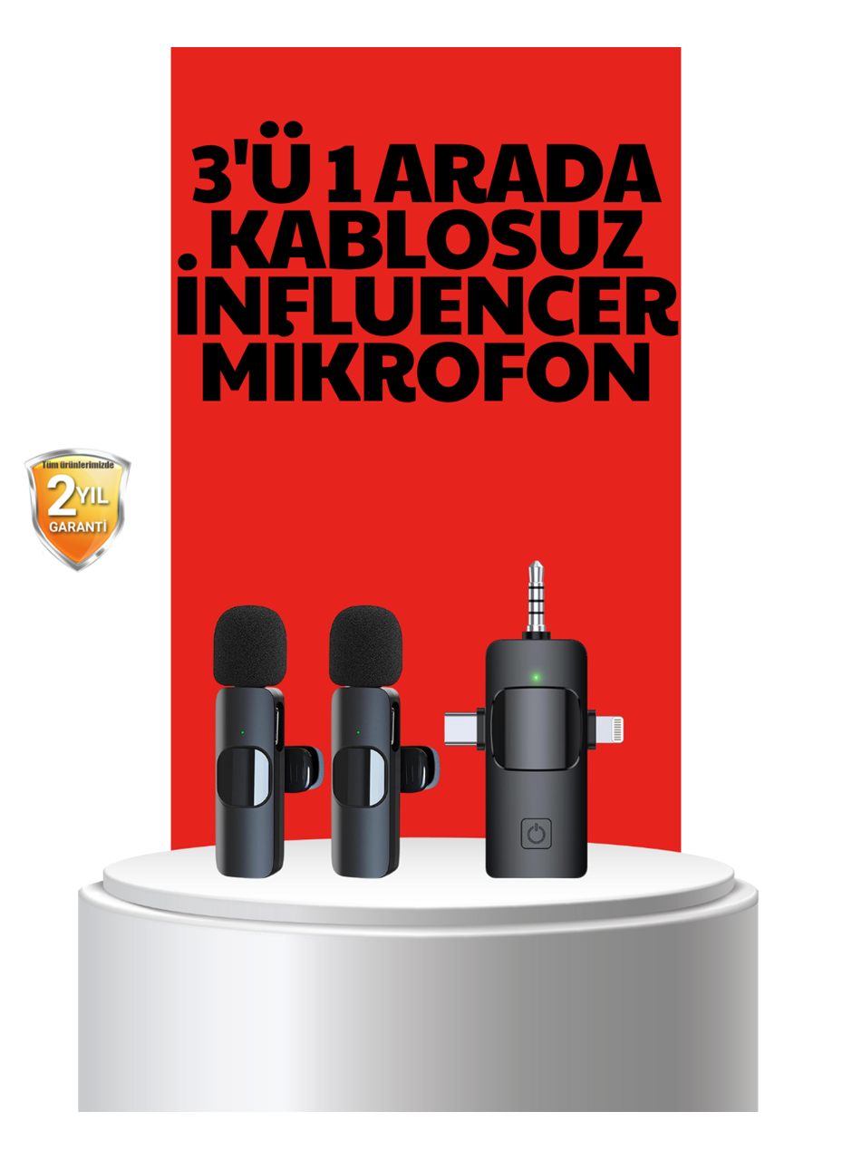 Kablosuz Mikrofon - Telefon ve Bilgisayar Uyumlu