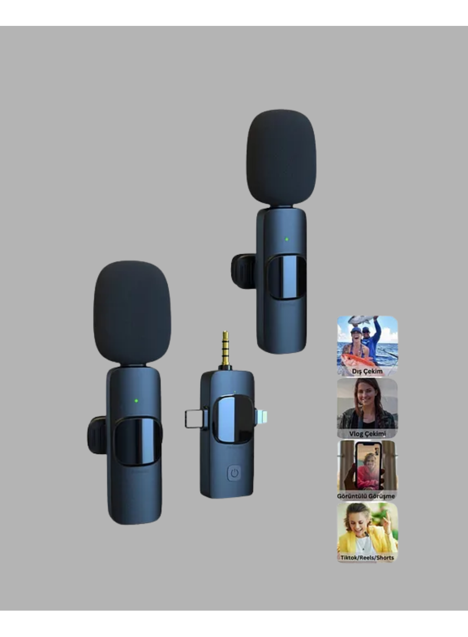 Kablosuz Mikrofon - Telefon ve Bilgisayar Uyumlu