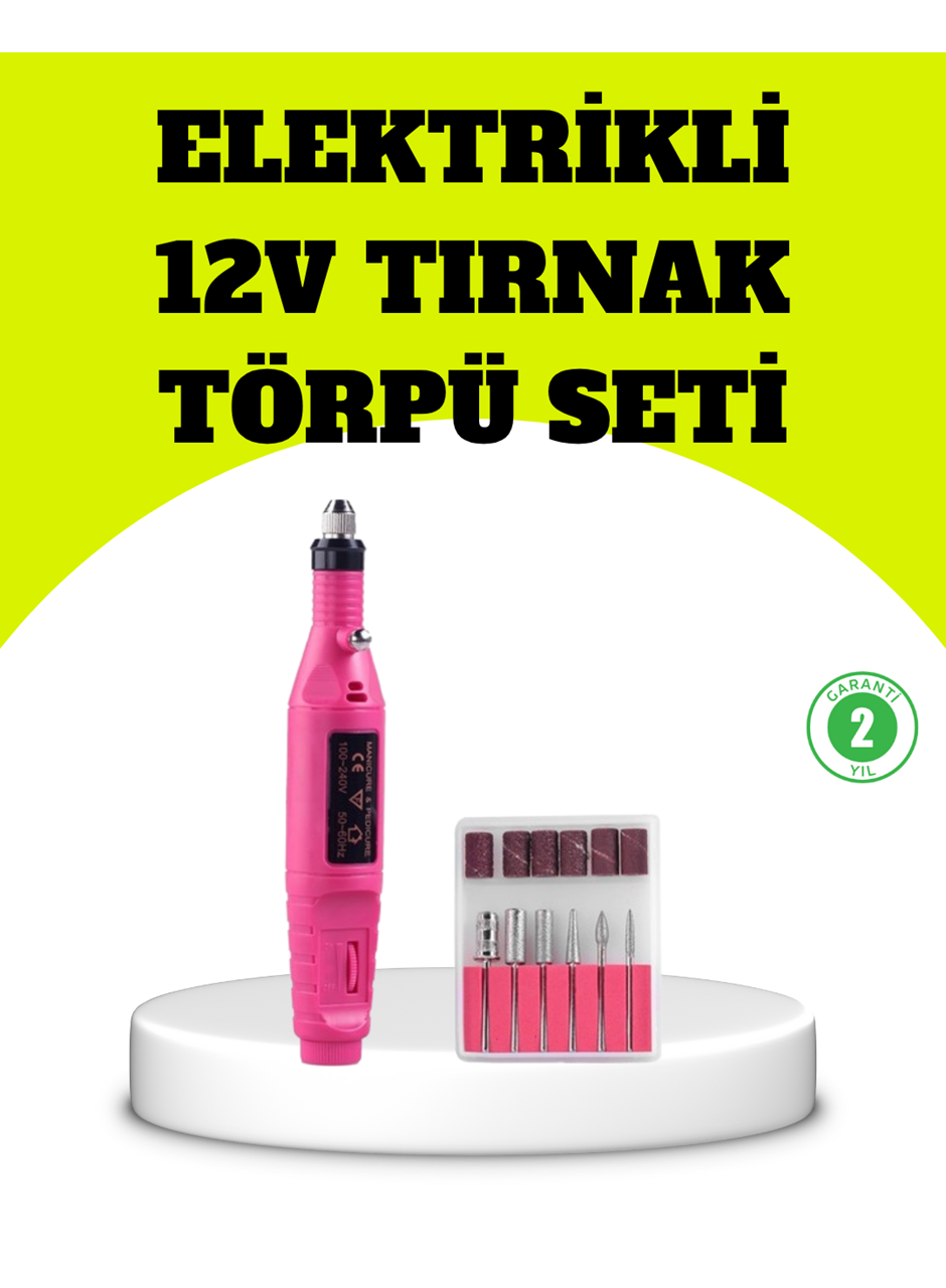 Elektrikli Manikür Pedikür Törpü Seti 6 Başlıklı