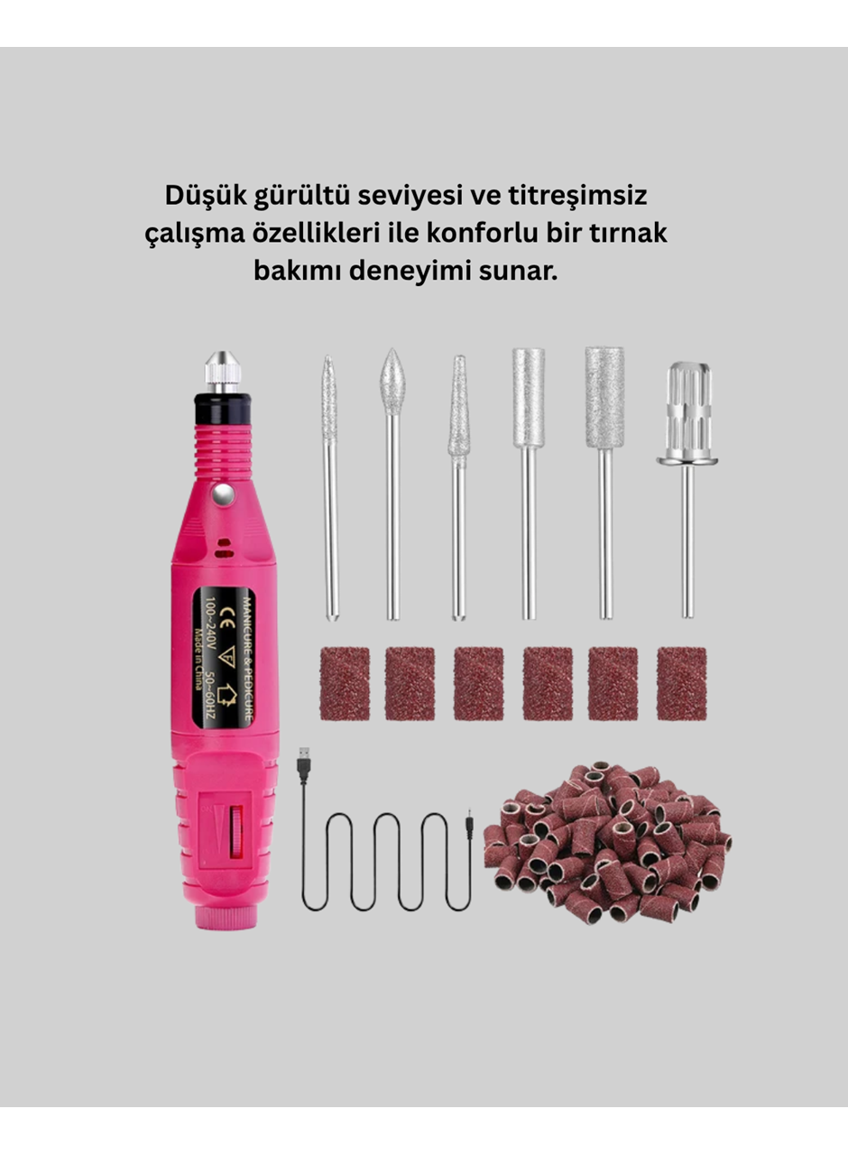 Elektrikli Manikür Pedikür Törpü Seti 6 Başlıklı
