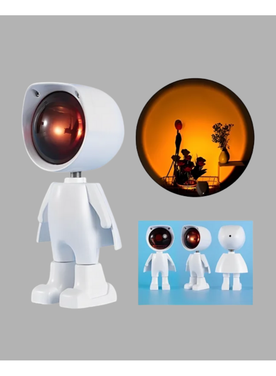 USB Şarjlı Taşınabilir Gün Batımı Projektör Lambası