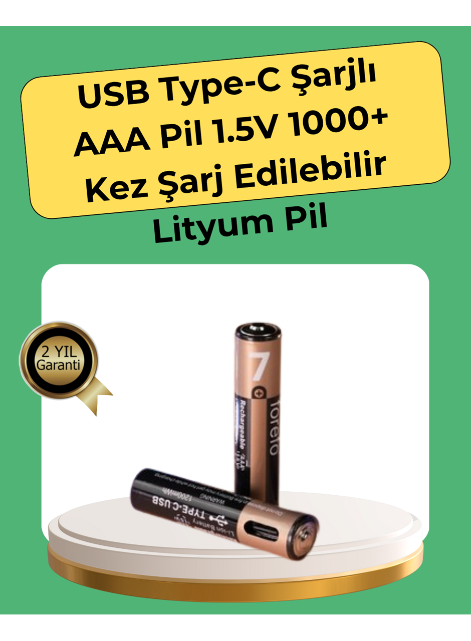 AAA Boyutunda USB Şarjlı Pil – Kompakt Tasarım, Geniş Uyumluluk