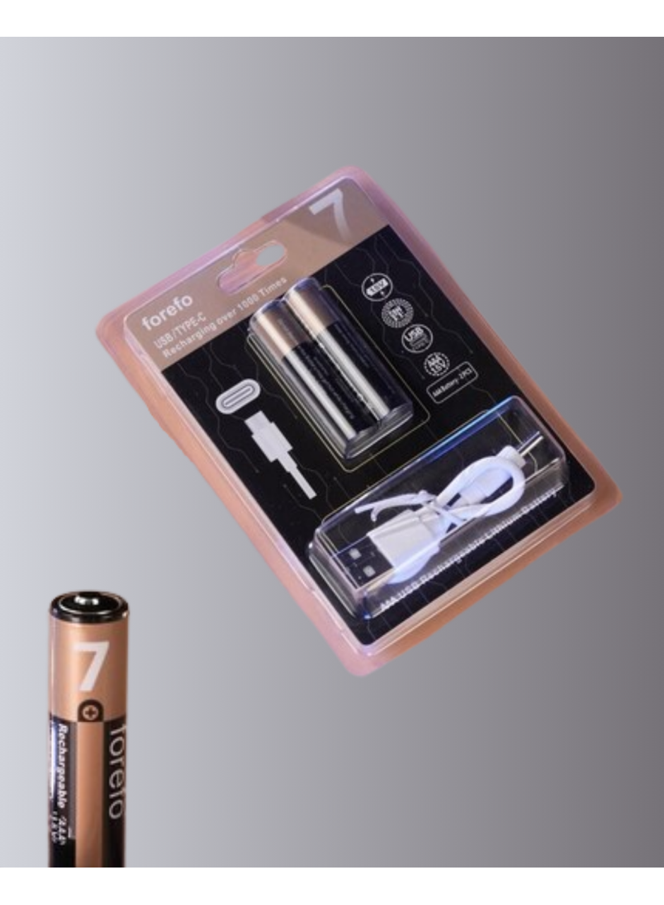 USB Type-C Şarjlı AAA Lityum Pil | 1.5V Sabit Voltaj, 1000+ Şarj Döngüsü ile Uzun Ömür