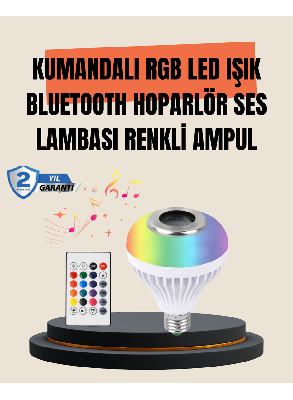 12W LED Ampul – Renkli Işık ve Dahili Hoparlör Özellikli